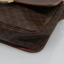 CELINE Macadam Canvas Shoulder Bag PVC Brown Gold Auth 113084-14