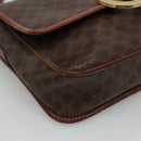 CELINE Macadam Canvas Shoulder Bag PVC Brown Gold Auth 113084-15