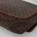 CELINE Macadam Canvas Shoulder Bag PVC Brown Gold Auth 113084-9