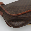 CELINE Macadam Canvas Shoulder Bag PVC Brown Gold Auth 113084-16