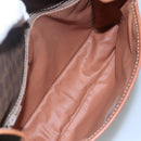 CELINE Macadam Canvas Shoulder Bag PVC Brown Gold Auth 113084-10