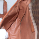 CELINE Macadam Canvas Shoulder Bag PVC Brown Gold Auth 113084-19