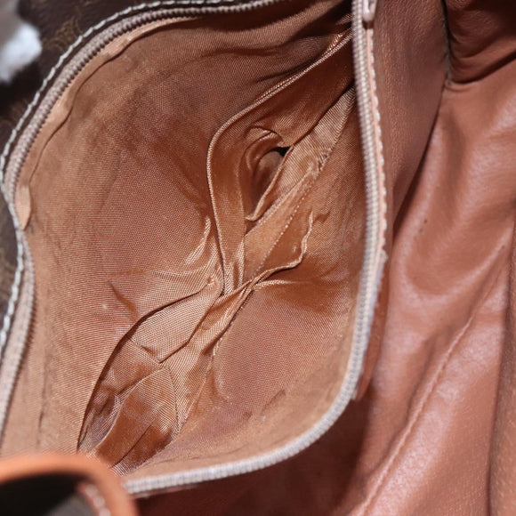 CELINE Macadam Canvas Shoulder Bag PVC Brown Gold Auth 113084