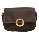 CELINE Macadam Canvas Shoulder Bag PVC Brown Gold Auth 113084-13