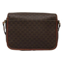 CELINE Macadam Canvas Shoulder Bag PVC Brown Gold Auth 113084-2