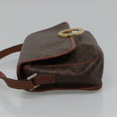 CELINE Macadam Canvas Shoulder Bag PVC Brown Gold Auth 113084-4
