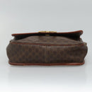 CELINE Macadam Canvas Shoulder Bag PVC Brown Gold Auth 113084-5
