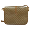 CELINE Macadam Canvas Shoulder Bag PVC Leather Beige Auth 113087-2