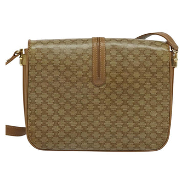 CELINE Macadam Canvas Shoulder Bag PVC Leather Beige Auth 113087 - 0