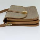 CELINE Macadam Canvas Shoulder Bag PVC Leather Beige Auth 113087-3