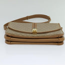CELINE Macadam Canvas Shoulder Bag PVC Leather Beige Auth 113087-5