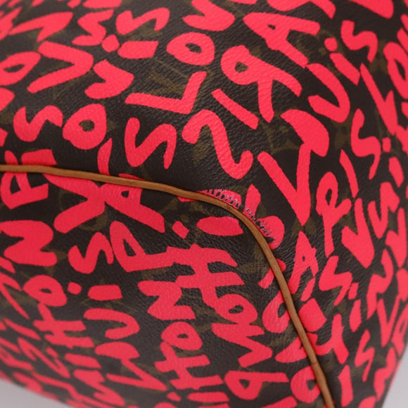 LOUIS VUITTON Monogram Graffiti Speedy 30 Hand Bag Pink M93704 LV Auth 113125AM