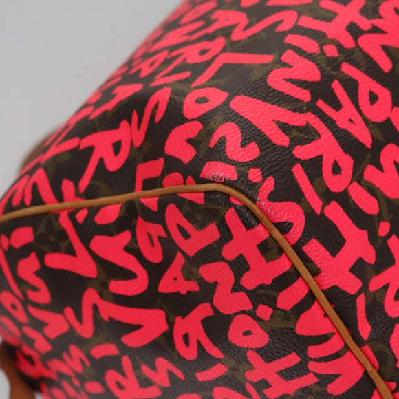 LOUIS VUITTON Monogram Graffiti Speedy 30 Hand Bag Pink M93704 LV Auth 113125AM