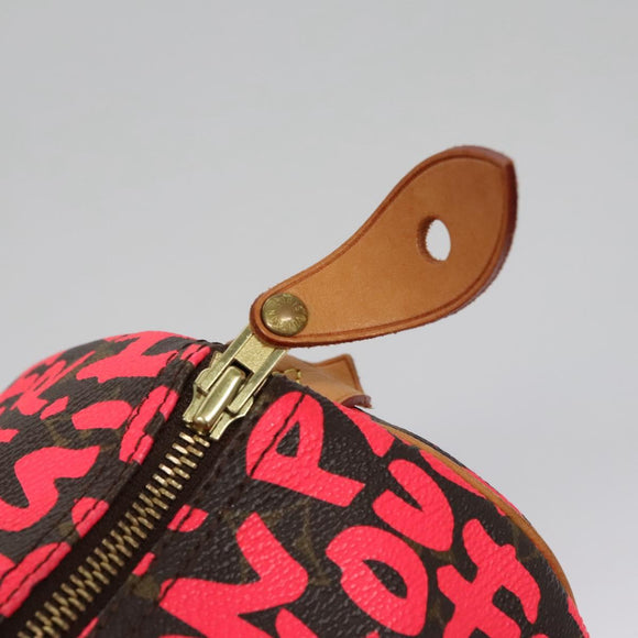LOUIS VUITTON Monogram Graffiti Speedy 30 Hand Bag Pink M93704 LV Auth 113125AM
