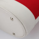 BURBERRY Blue Label Hand Bag Canvas Leather Red White Silver Auth 113132-16