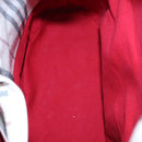 BURBERRY Blue Label Hand Bag Canvas Leather Red White Silver Auth 113132-12