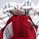 BURBERRY Blue Label Hand Bag Canvas Leather Red White Silver Auth 113132-21
