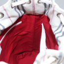 BURBERRY Blue Label Hand Bag Canvas Leather Red White Silver Auth 113132-22