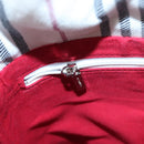 BURBERRY Blue Label Hand Bag Canvas Leather Red White Silver Auth 113132-23