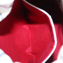 BURBERRY Blue Label Hand Bag Canvas Leather Red White Silver Auth 113132-24