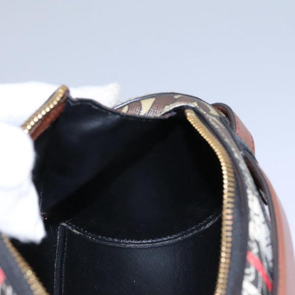 BURBERRY Monogram Stripe Shoulder Bag PVC Leather Brown Auth 113137V