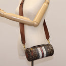 BURBERRY Monogram Stripe Shoulder Bag PVC Leather Brown Auth 113137V-20