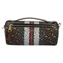 BURBERRY Monogram Stripe Shoulder Bag PVC Leather Brown Auth 113137V-13