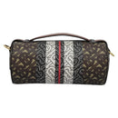 BURBERRY Monogram Stripe Shoulder Bag PVC Leather Brown Auth 113137V-2