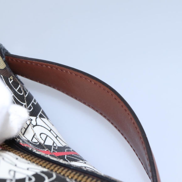 BURBERRY Monogram Stripe Shoulder Bag PVC Leather Brown Auth 113137V
