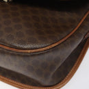 CELINE Macadam Canvas Shoulder Bag PVC Leather Brown Gold Auth 113138-15