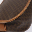 CELINE Macadam Canvas Shoulder Bag PVC Leather Brown Gold Auth 113138-8