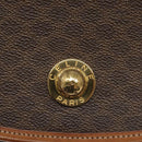 CELINE Macadam Canvas Shoulder Bag PVC Leather Brown Gold Auth 113138-18