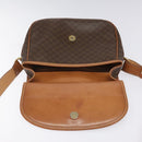 CELINE Macadam Canvas Shoulder Bag PVC Leather Brown Gold Auth 113138-9
