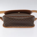 CELINE Macadam Canvas Shoulder Bag PVC Leather Brown Gold Auth 113138-5