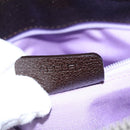 BVLGARI Hand Bag Canvas Leather Beige Brown Silver Auth 113142-22