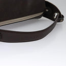 BVLGARI Hand Bag Canvas Leather Beige Brown Silver Auth 113142-7