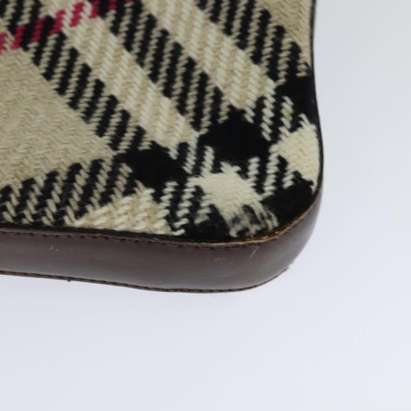 BURBERRY Nova Check Shoulder Bag Canvas Beige Auth 113146
