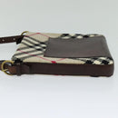 BURBERRY Nova Check Shoulder Bag Canvas Beige Auth 113146-3
