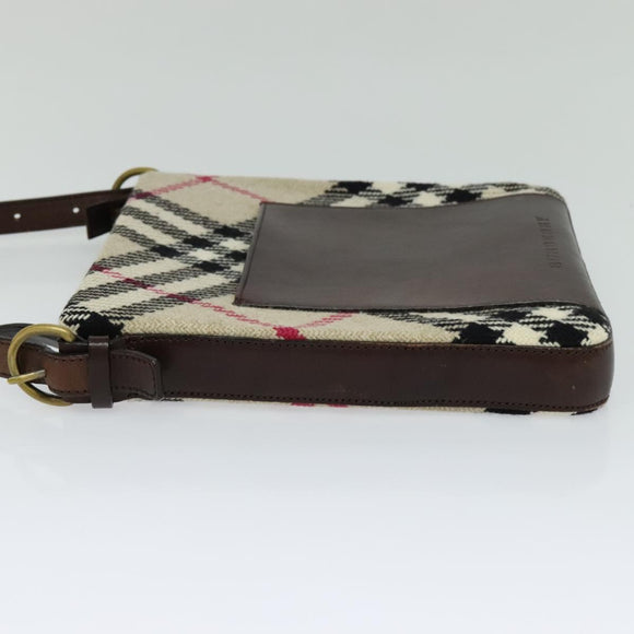 BURBERRY Nova Check Shoulder Bag Canvas Beige Auth 113146