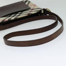 BURBERRY Nova Check Shoulder Bag Canvas Beige Auth 113146-7