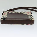 BURBERRY Nova Check Shoulder Bag Canvas Beige Auth 113146-5