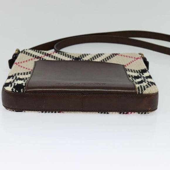 BURBERRY Nova Check Shoulder Bag Canvas Beige Auth 113146