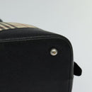 BURBERRY Nova Check Hand Bag Canvas Beige Black Auth 113152-9