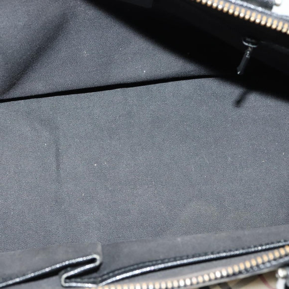 BURBERRY Nova Check Hand Bag Canvas Beige Black Auth 113152