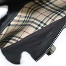 BURBERRY Nova Check Hand Bag Canvas Beige Black Auth 113152-19