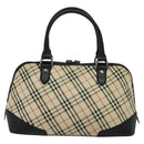 BURBERRY Nova Check Hand Bag Canvas Beige Black Auth 113152-2