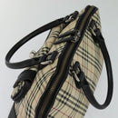 BURBERRY Nova Check Hand Bag Canvas Beige Black Auth 113152-6