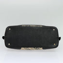 BURBERRY Nova Check Hand Bag Canvas Beige Black Auth 113152-5