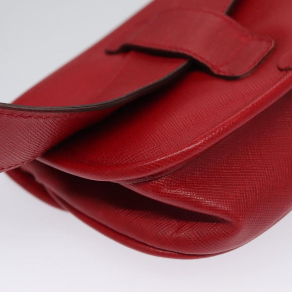 GUCCI Bamboo Waist bag Leather Red Auth 113159V