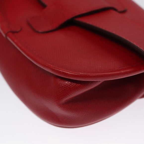 GUCCI Bamboo Waist bag Leather Red Auth 113159V